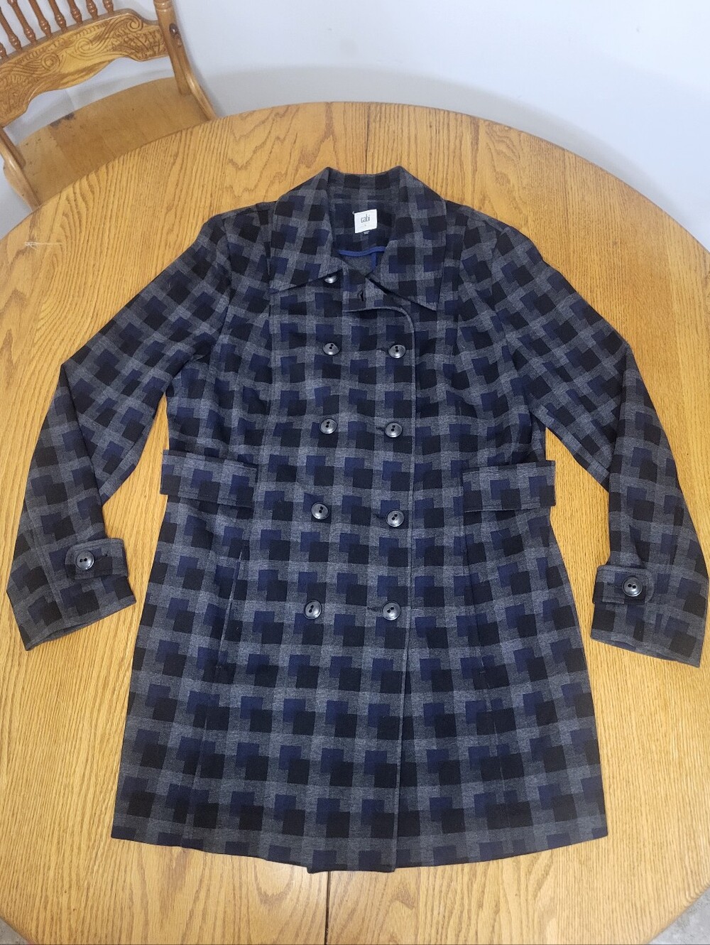 ✨️CAbi #3319 Plaid Car Coat sz LG